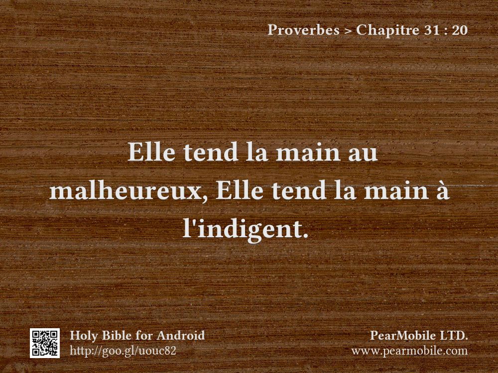 Proverbes, Chapitre 31:20